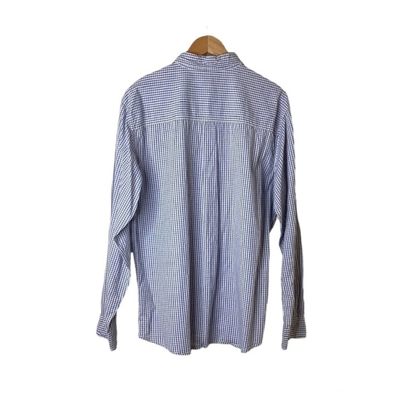The Original‎ Arizona Jean Co Plaid Mens Button Up Shirt Size L Blue White Plaid - Picture 2 of 6